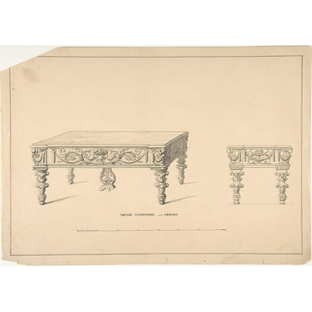 - Design for Square Pianoforte Grecian Style Poster Print by Robert William Hume (British London 1816 “1904 Long Island City) (18 x 24)