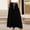 Black#1, variant on Caywon Women's Maxi Skirt, Drawstring Elastic Waist A-Line Long Skirt, Crinkle Texture Solid Color Cotton Linen Blend Skirt for Vacation, Beach and Casual Wear