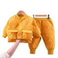 thumbnail image 5 of Godderr 2PCS Newborn Toddler Fall Winter Clothing Set Baby Girls Thickened Solid Color Cotton Jacket +cotton Pants Outfit for 6 Months-4 Years, 5 of 6