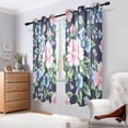 thumbnail image 6 of Elegant Pink and Blue Flowers Semi Sheer Curtains for Living Room Bedroom Set of 2 Insulated Window Drapes, 6 of 6
