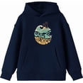 thumbnail image 4 of Gulf of Mexico Wave Text Youth Navy Blue Long Sleee Hoodie-XS, 4 of 6