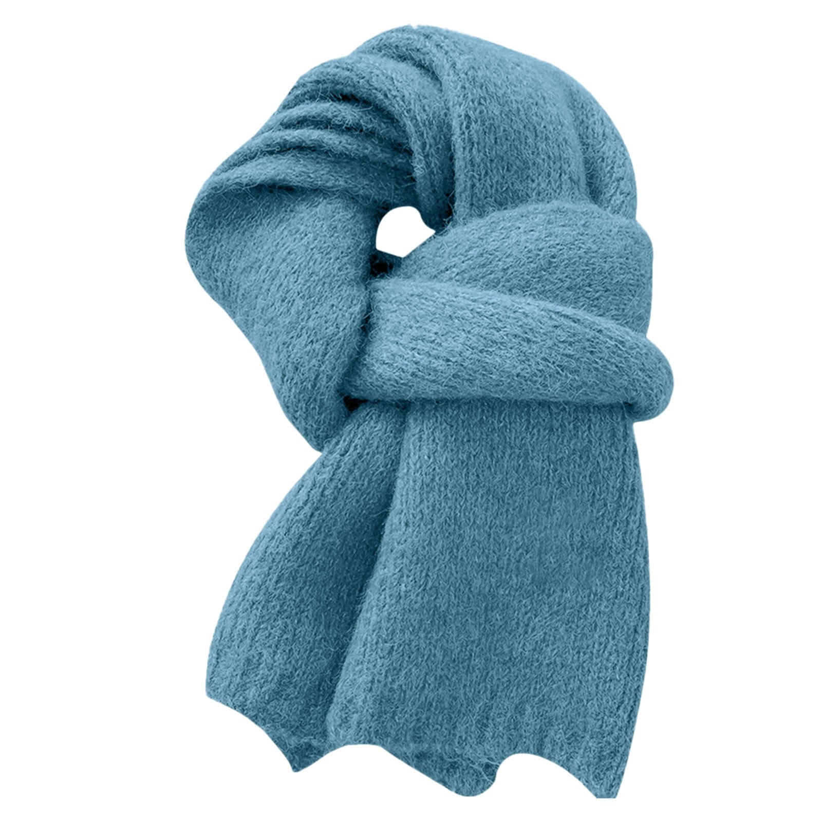 Scarf for Women Fashion Solid Color Wool Blend Knitted Winter Versatile Soft and Warm Woolen Bandanas Lightweight Women s Neckerchief