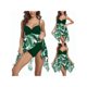 thumbnail image 1 of SAYOO Traje de baño de dos piezas para mujer, tops de playa irregulares con correa de espagueti con estampado de hojas + shorts de baño SAYOO  casual, 1 of 8