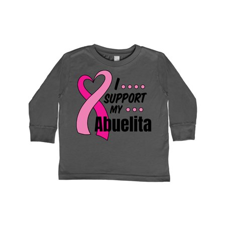 

Inktastic Breast Cancer Awareness I Support My Abuelita Pink Ribbon Gift Toddler Boy or Toddler Girl Long Sleeve T-Shirt