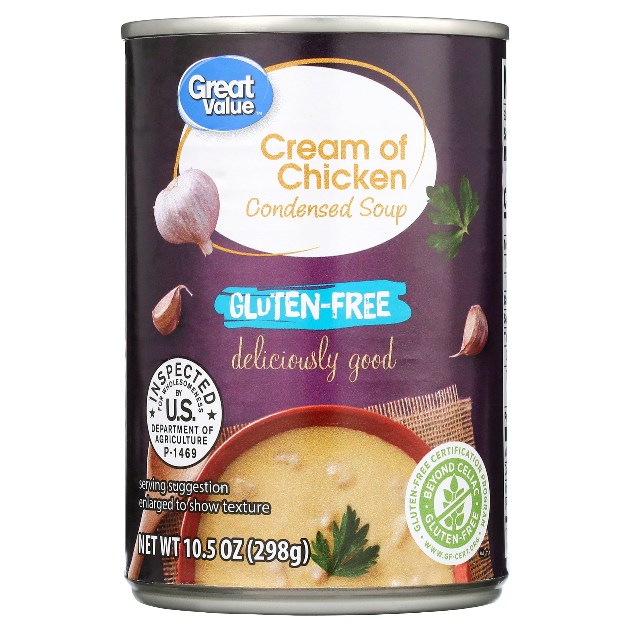 (4 pack) Great Value Gluten Free Cream of Chicken Condensed Soup, 10.5 oz