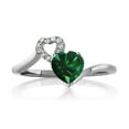 thumbnail image 2 of Gem Stone King 0.81 Ct Heart Shape Green Simulated Emerald 925 Sterling Silver Ring (Size 8), 2 of 2