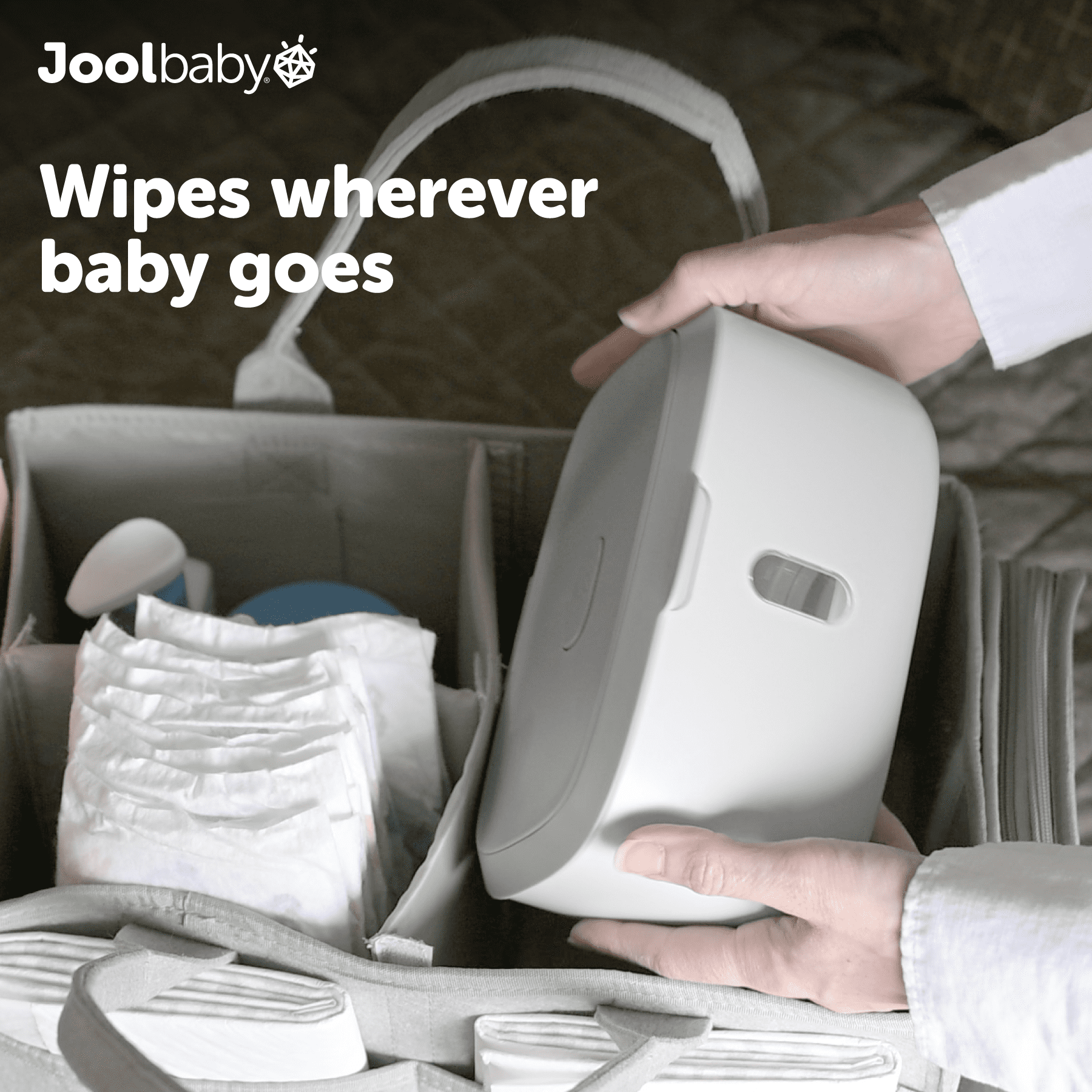 Jool Baby Wipes Dispenser with Built-in Nightlight (Gray)