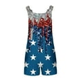 thumbnail image 5 of Honeeladyy Women's 2024 4th of July Women's Summer Comfortable Casual Suspender Printing Shorts Pocket Jumpsuit Shorts Gifts for Friends(Multicolor,2XL), 5 of 5