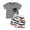 Gray, variant on Bagilaanoe 2pcs Toddler Baby Boy Shorts Set Short Sleeve T Shirt Tops + Striped Shorts 6M 12M 18M 24M 3T 4T Kids Casual Summer Clothes