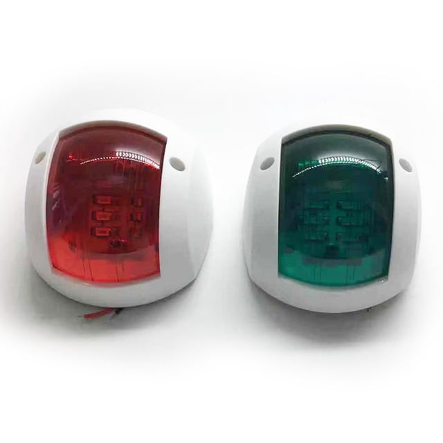 Feu de Navigation Marine à LED Rouge Vert 24V pour Bateau, Parfait pour Ponton, Skeeter, Bateau à Moteur et Skiff une Paire