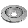 thumbnail image 3 of TRQ Rear Performance Brake Rotors Set Premium G-Coated Cross Drilled & Slotted Fits Select 2004-2009 Cadillac SRX, 3 of 6