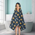 thumbnail image 6 of Dark Blue Sun Moon Star Pattern Hooded Bath Towel，50"x30" for Ages 3 To 12 Kids, Quick Dry Lightweight Soft Microfiber Hood Beach Towel Cover Up for Kids, 6 of 7