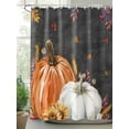 thumbnail image 2 of Fall Shower Curtain Orange Pumpkin Shower Curtains for Bathroom Thanksgiving Decor, Waterproof Polyester Shower Curtain Set with Hooks, Extra Long 72" x 96" Sunflower Black, 2 of 6
