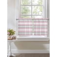 thumbnail image 3 of Pink Grey Stripe Half Window Curtains 24 Inches Long, Farmhouse Modern Art Striped Window Treatment Curtain Drapes, Short Curtains Tiers for Kitchen Over Sink, 27.5"x24", 2 Panels, 3 of 7