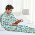 thumbnail image 6 of Lsque Sea Shells 2 Pattern Long Sleeve Pajama Set for Men - Soft 2-Piece Sleepwear and Loungewear Set with Pockets, Comfy Nightwear-X-Large, 6 of 7