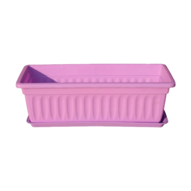Almencla Window Box Multifunctional with Tray Flower Pot for Balcony Patio Windowsill Purple