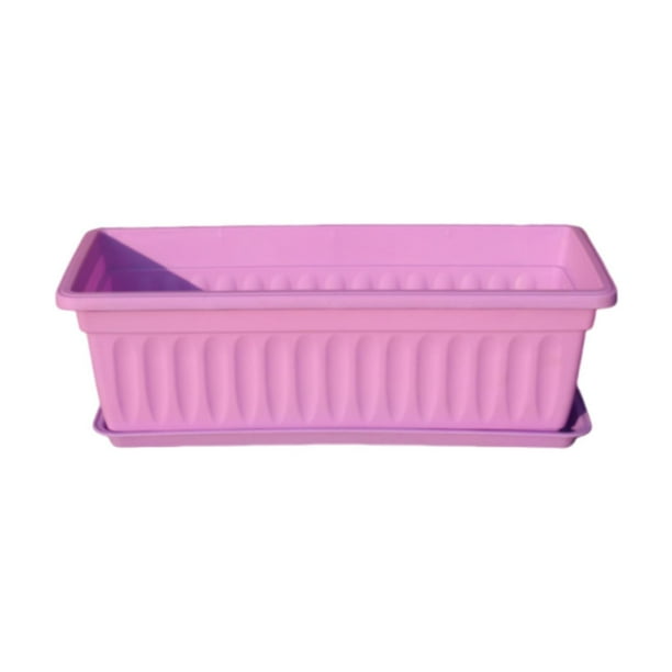 Maceta de ventana con orificio de drenaje, rectangular, para cultivo de hortalizas Púrpura