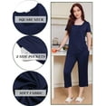 thumbnail image 4 of Ekouaer Pajama Set for Women Short Sleeve Top With Capri Pants Pjs 2 Piece Square Neck Loungewear Soft Sleepwear with Pockets, 4 of 7
