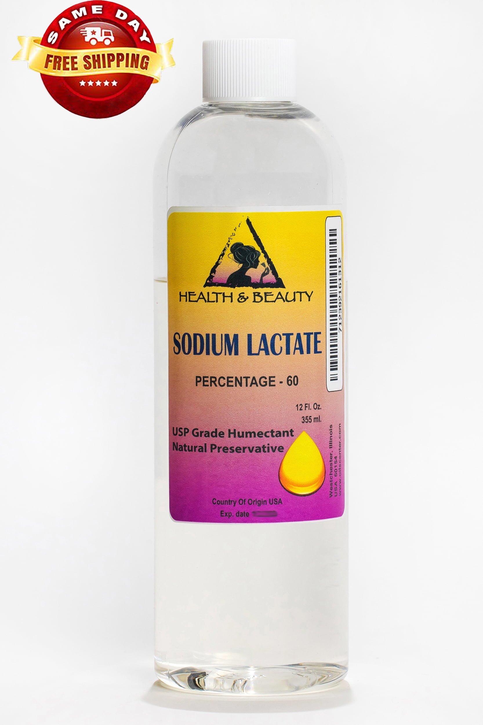 Sodium lactate 60% natural usp preservative liquid humectant 100% pure 12  oz 