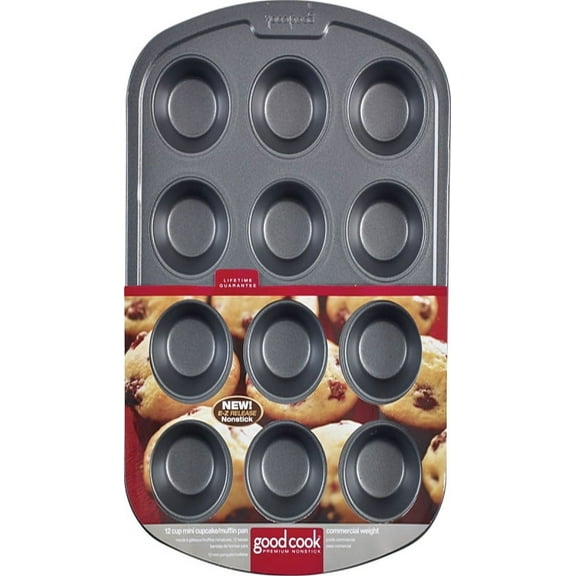 Bradshaw 04031 Good Cook Baking Pan Muffin Nonstick 12 Cup, 1 pack