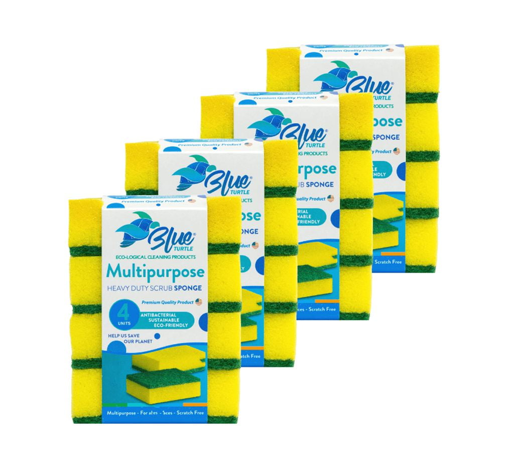 Blue Turtle Multipurpose Sponges All Surface Cleaning Sponges Premium Multifunction Scrub