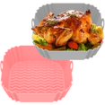 thumbnail image 2 of 2Pcs Air Friteuse Pot de Silicone avec Poignée Réutilisable Air Friteuse Doublure Résistant à la Chaleur Air Friteuse Panier en Silicone Plat de Cuisson Carré A, 2 of 11