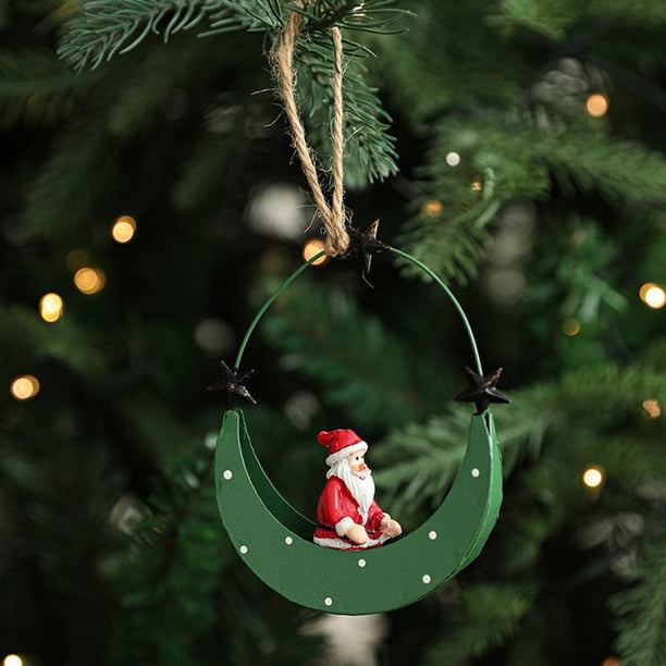 Adornos colgantes navideños, decoraciones navideñas, regalos navideños, colgante navideño de hierro forjado de extraterrestre, muñeco de nieve, reno, Papá Noel, adorno para árbol de Navidad, decoració