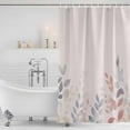 thumbnail image 4 of Spring Floral Waterproof Fabric Shower Curtain,Colorful Watercolor Botanical Waterproof Fabric Shower Curtain for Bathroom Curtains Bathtubs Hotel Shower Curtains with 12 Hooks Standard 72x72, 4 of 8