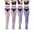 thumbnail image 2 of Grianlook Women Pantyhose See Through Mesh Sexy Fishnets Stockings Chic Charming High Waist High Thigh Stockings, 2 of 2