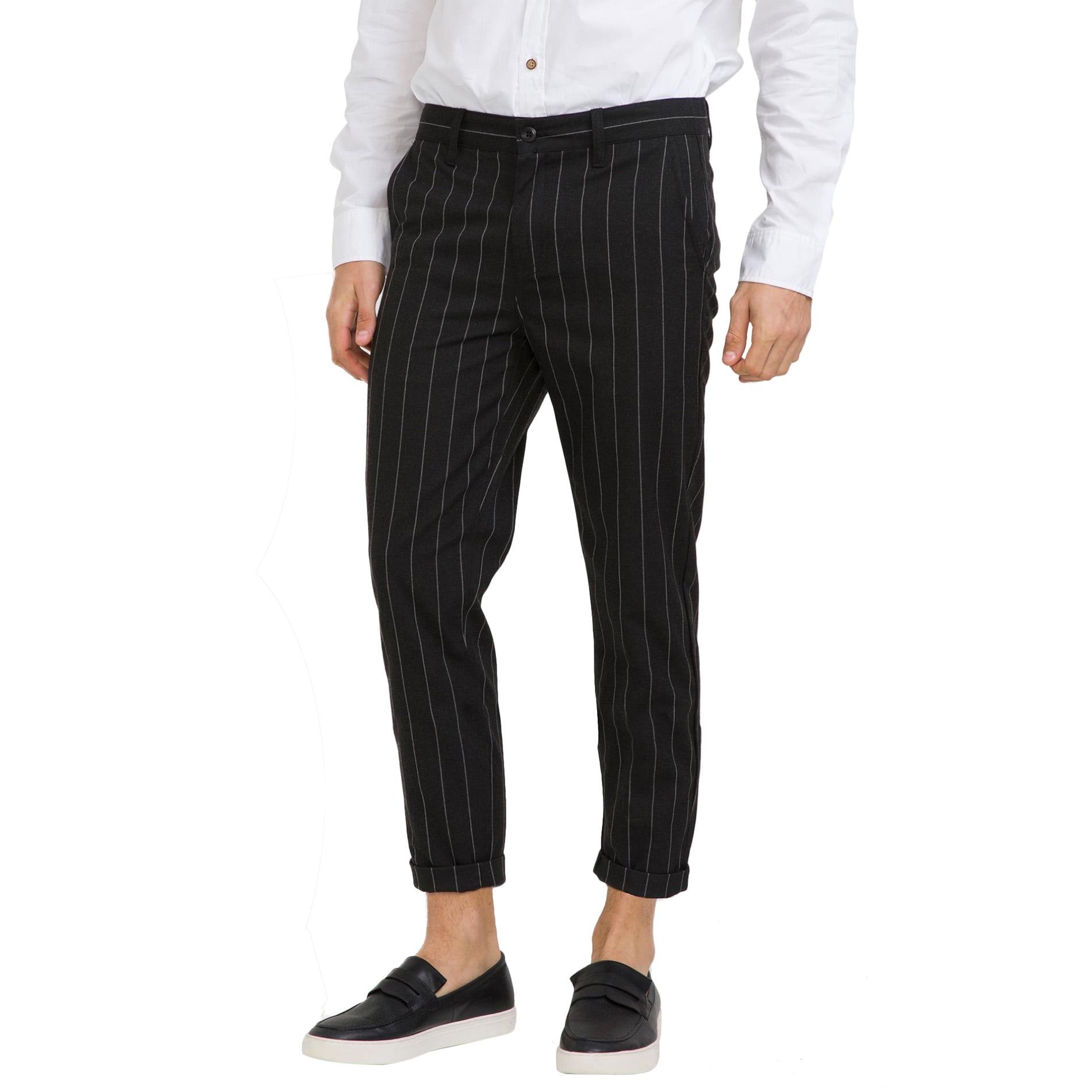 mens striped cropped trousers