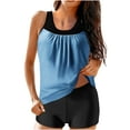 thumbnail image 1 of Birdeem Womens Color Blocking Solid Color Strappy Back Set Two Piece Swimsuits Swimdress, 1 of 12