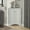 Grey, variant on Home Corner Storage Cabinet, Bathroom Triangle Floor Storage Cabinet with Adjustable Shelves, Freestanding Floor Cabinet with 2 Doors (Grey)