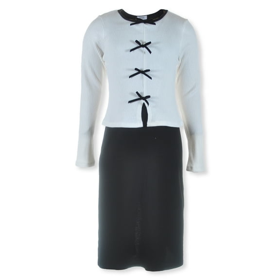 Speechless Girls' 2-Piece Dress Sweater Set Outfit Color: black/white Size: 14