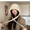 thumbnail image 7 of TRUBKH Beanie for Women Crochet Hats for Women Vintage Windproof Tassel Pullover Hat Women's Handmade Crochet Beanie Travel Crochet Hat with Ear Flaps Ear Warm Turned Brim Beanie A2 Beige One Size, 7 of 7