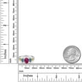 thumbnail image 3 of Gem Stone King 925 Sterling Silver and 10K Yellow Gold Oval Red Created Ruby Persian Blue Moissanite and White Diamond 3 Stone Ring for Women (2.28 Cttw, Gemstone July Birthstone, Size 8), 3 of 3