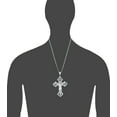 thumbnail image 2 of Large Sterling Silver Cross with Jesus Pendant Necklace with Diamond Cut Finish, 2 of 3