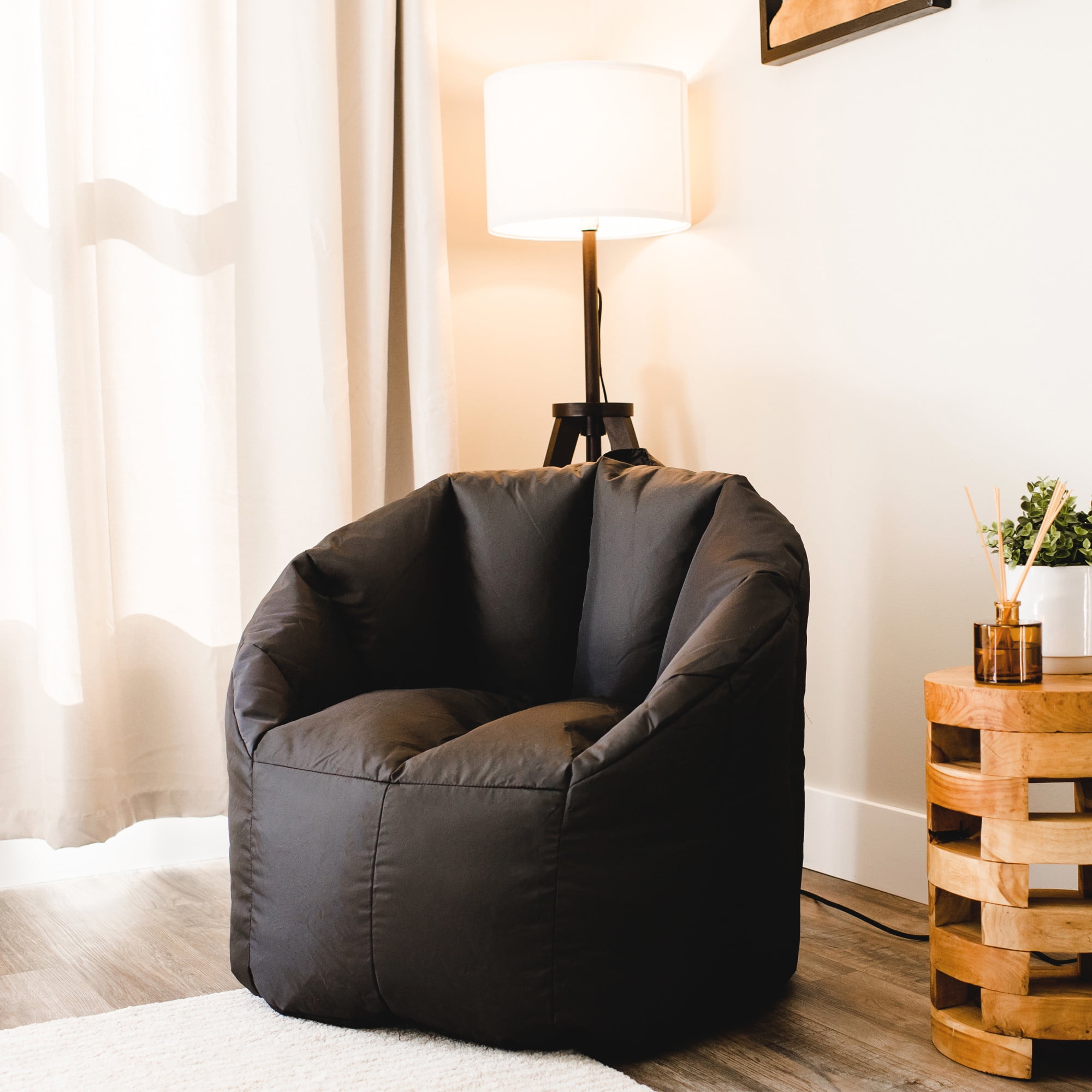 Big Joe Milano Bean Bag Chair Black Smartmax Durable Polyester Nylon 2.5ft Walmart