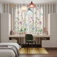 thumbnail image 5 of Vintage Flower Kitchen Curtains 63 Inch Length, Botanical Wildflower Plant Country Daisy Grommet Top Bedroom Living Room Curtains, Light Filtering Cafe Curtain Drapes 2 Panels Set 84''x63'', 5 of 9