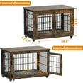 thumbnail image 5 of GIKPAL 38 Inch Dog Crate With Padded Wooden, Dog Kennels for Inside With 2 Door Wheeled for Heavy Medium to Large Dogs, 5 of 9