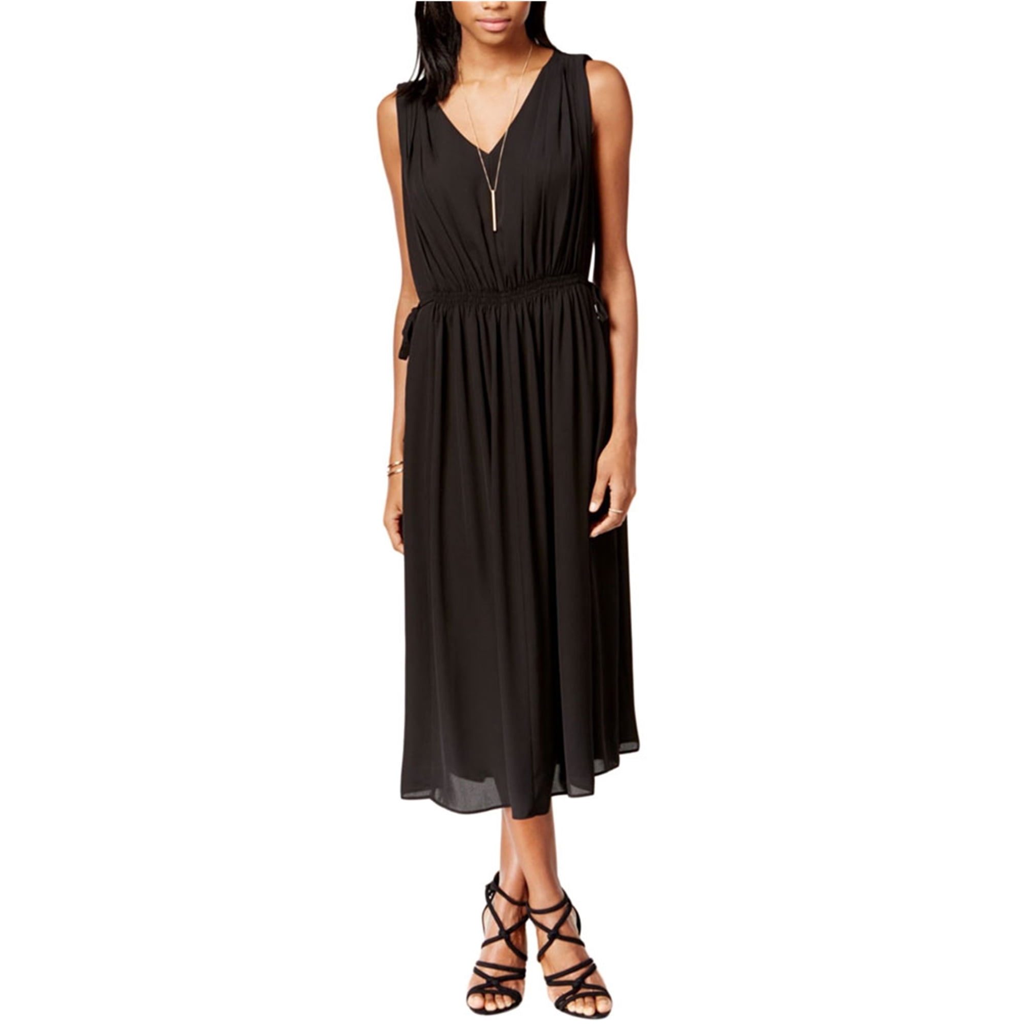 Bar III - bar III Womens Sleeveless V-Neck Midi A-line Empire Dress ...