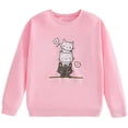 thumbnail image 3 of Girls Print Crewneck Sweatshirt Long Sleeve Fleece Casual Pullover Top For Kids, 3 of 3