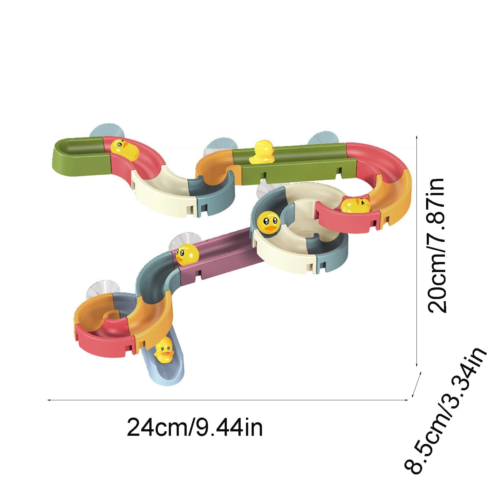 86Pcs Assembly Track Slide With Rolling Balls Kids Bathroom Toy, Toddlers Shower Time Distraction Interactive Water Table Play Routine, Non Toxic BPA Free Smooth Suction Wall Mount Games For Babies