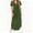 A103 Green, variant on Women's Summer Short Sleeve V Neck Maxi Dress Loose Fitting Side Split Straight T-Shirt Dress Breathable Lightweight Casual Loungewear Daily Wear Sun Dress