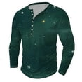 thumbnail image 1 of FAIWAD Plus Size Tops for Men Long Sleeve Button Pullover Casual Slim Comfy Basic Stretch Workout Shirts, 1 of 4