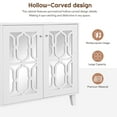 thumbnail image 4 of Buffet Cabinet, TV Stand with Adjustable Shelves, 4-Door Mirror Hollow-Carved, Storage Cabinet Entertainment Center TV Console Table, 4 of 8