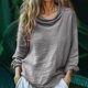 thumbnail image 2 of Sudadera con capucha para mujer,Suéter informal de manga corta con cuello redondo para mujer, ligero y suave, con estampado, para uso diario en primavera y verano, sopatenor, 2 of 9