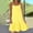 Yellow, variant on Women's Casual Tennis Dress Floral O Neck Ruffle Spaghetti Strap Sleeveless Short Beach Dress for Women Black S