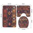 thumbnail image 3 of Boho Multicolor Ethnic Pattern with Geometric Shapes Bathroom Rugs Sets 3 Piece,Toilet Cover Set,Absorbent Non Slip Bathroom Mats Sets with U-Shaped Contour Rug Toilet Rug Set, 3 of 5