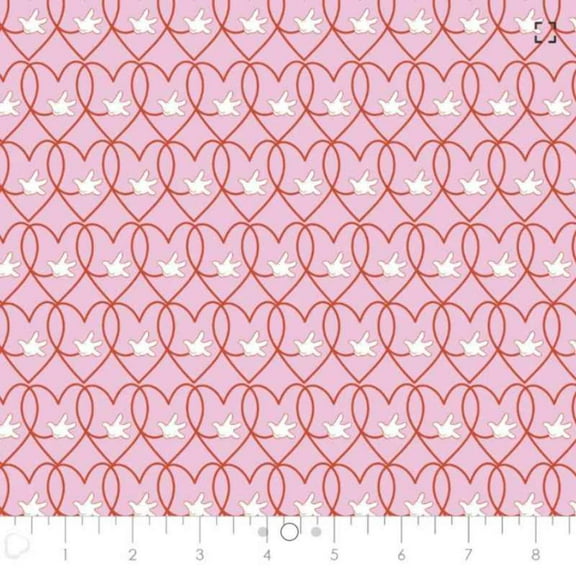 Minnie Living Her Best Life Minnie Hearts Pink Cotton Fabric