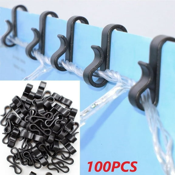 100PCS Gutter Hanging Hooks "S" Clips for Christmas String Lights Outdoor